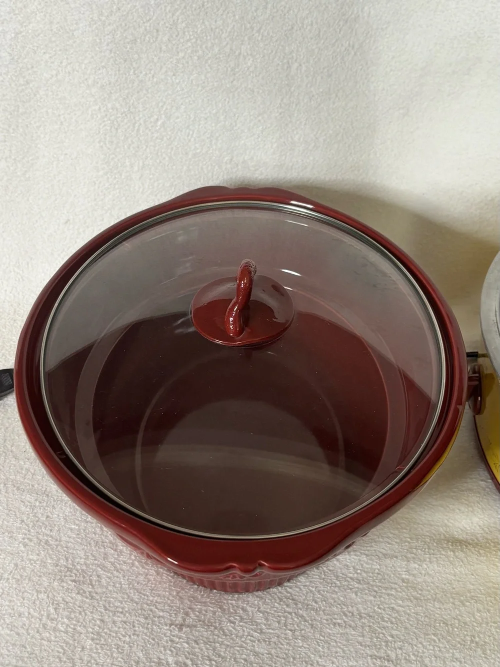 Vintage Rival Crock-Pot Yellow and Brown Ceramic Slow Cooker